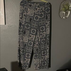 👖WOMENS Peck & Peck Blue Patterned Wide Leg Pants